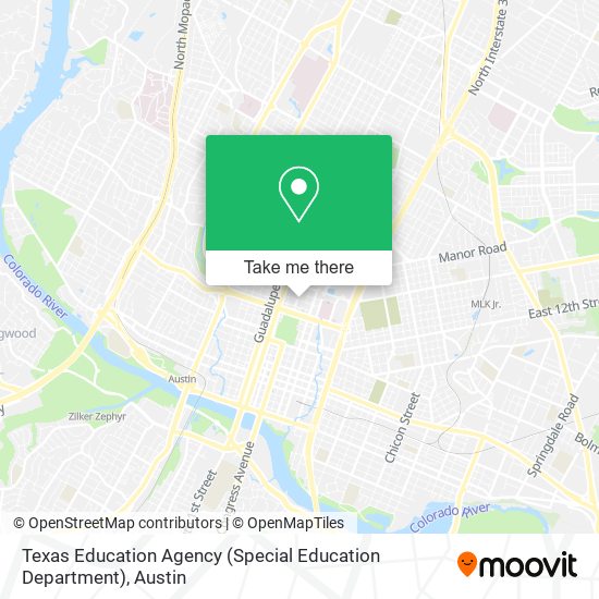 Mapa de Texas Education Agency (Special Education Department)