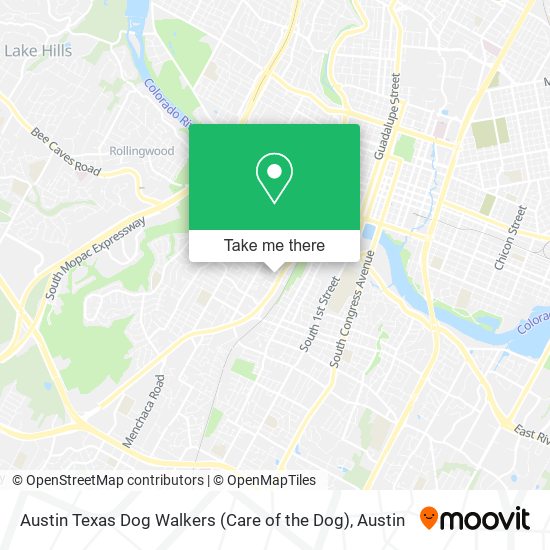 Mapa de Austin Texas Dog Walkers (Care of the Dog)