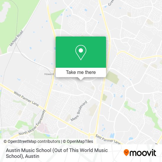 Austin Music School (Out of This World Music School) map