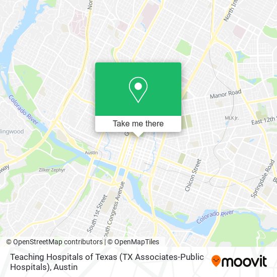 Mapa de Teaching Hospitals of Texas (TX Associates-Public Hospitals)