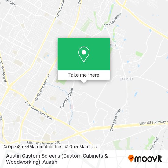 Mapa de Austin Custom Screens (Custom Cabinets & Woodworking)