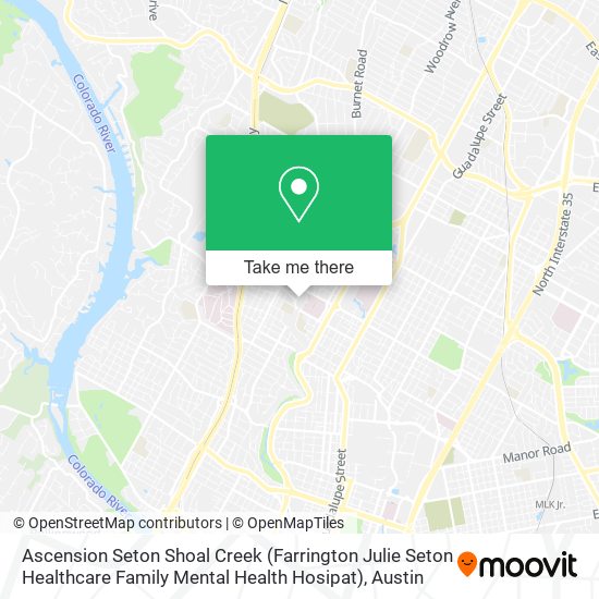 Mapa de Ascension Seton Shoal Creek (Farrington Julie Seton Healthcare Family Mental Health Hosipat)