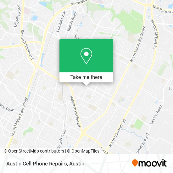 Mapa de Austin Cell Phone Repairs