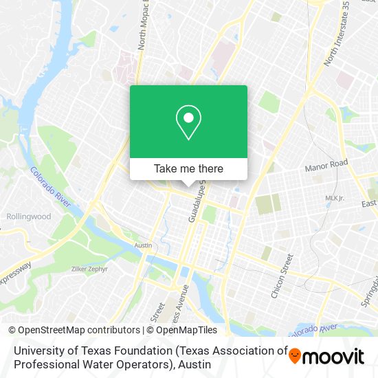 Mapa de University of Texas Foundation (Texas Association of Professional Water Operators)