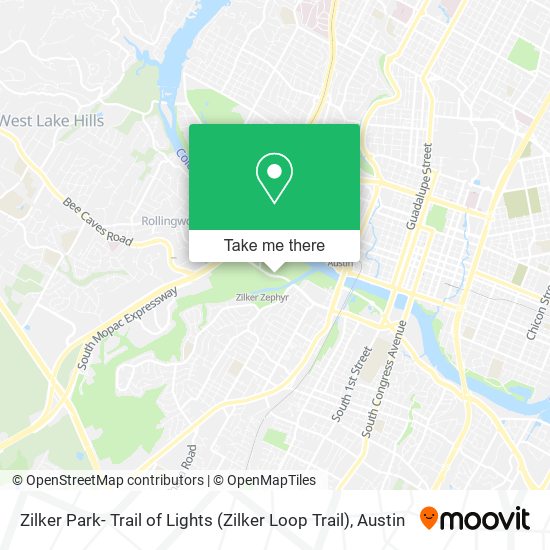 Zilker Park- Trail of Lights (Zilker Loop Trail) map