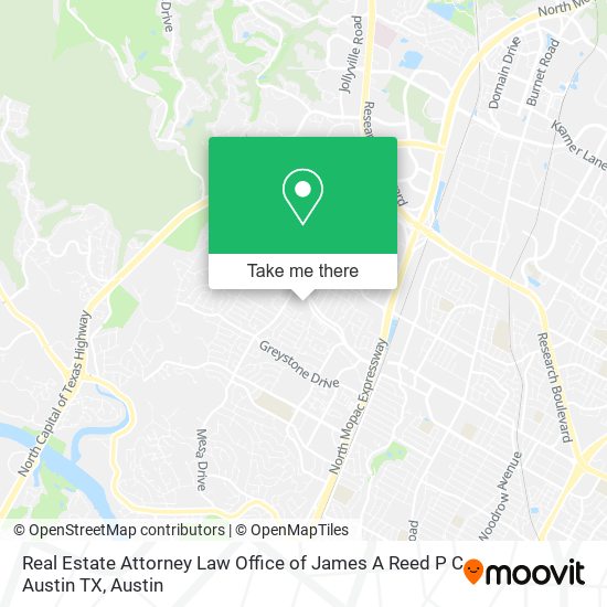 Real Estate Attorney Law Office of James A Reed P C Austin TX map