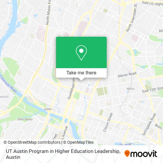 UT Austin Program in Higher Education Leadership map