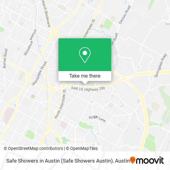 Safe Showers in Austin map