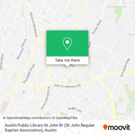 Mapa de Austin Public Library-St John Br (St John Regular Baptist Association)