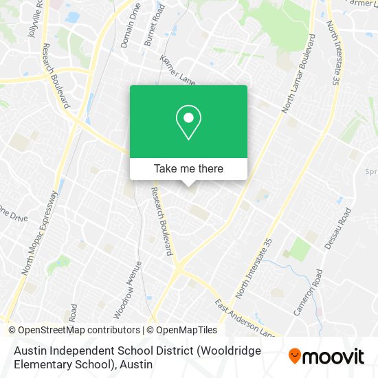 Mapa de Austin Independent School District (Wooldridge Elementary School)
