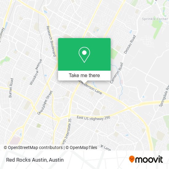 Red Rocks Austin map