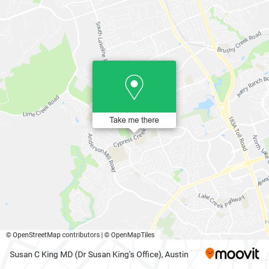 Mapa de Susan C King MD (Dr Susan King's Office)