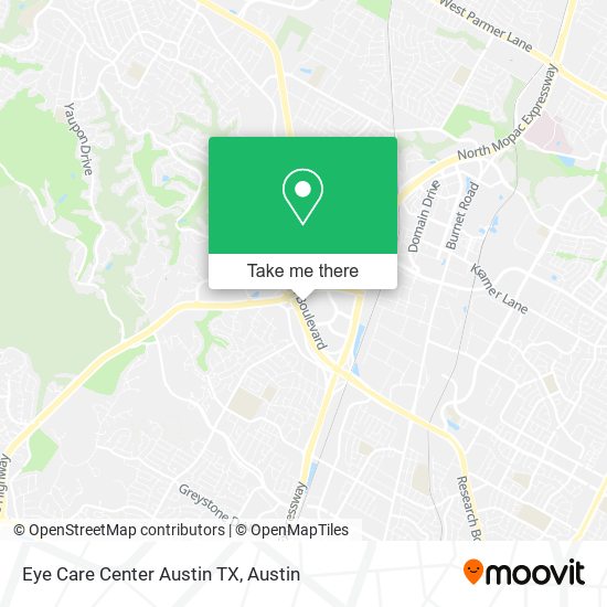 Mapa de Eye Care Center Austin TX