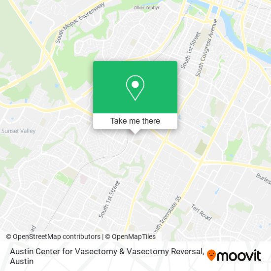 Mapa de Austin Center for Vasectomy & Vasectomy Reversal