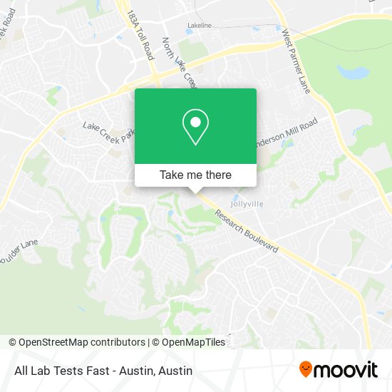 Mapa de All Lab Tests Fast - Austin