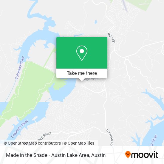 Mapa de Made in the Shade - Austin Lake Area