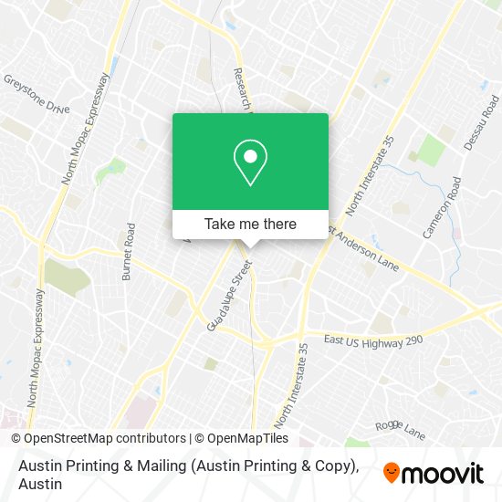 Austin Printing & Mailing (Austin Printing & Copy) map