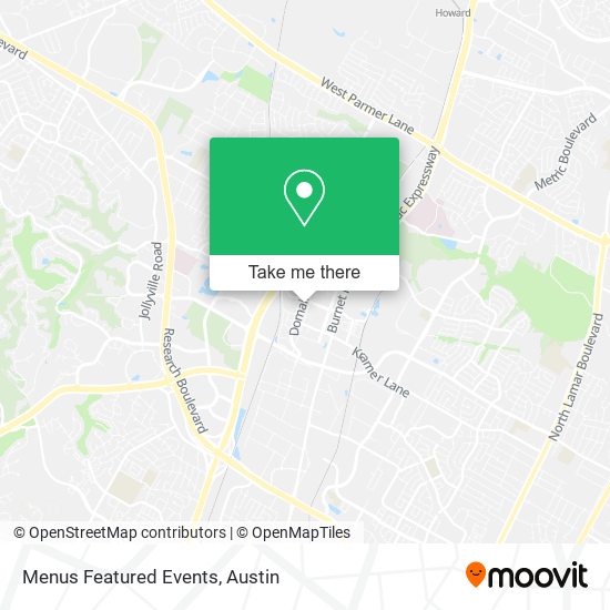 Mapa de Menus Featured Events