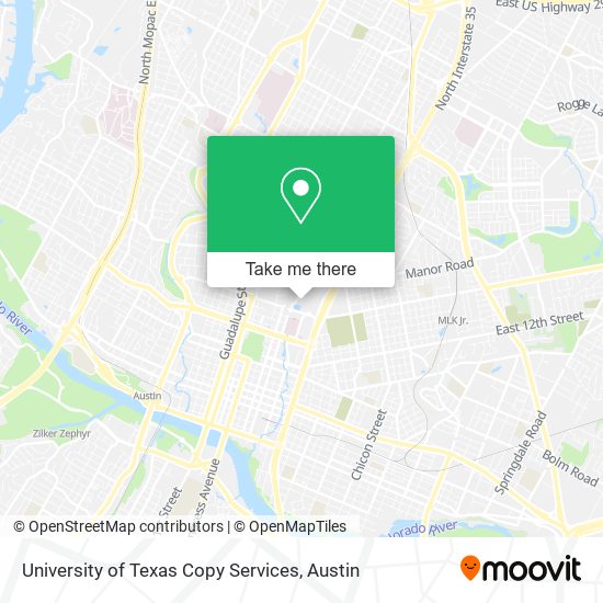 Mapa de University of Texas Copy Services