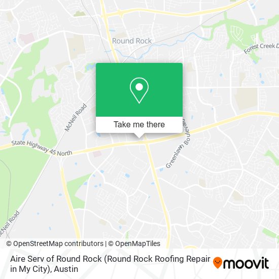 Mapa de Aire Serv of Round Rock (Round Rock Roofing Repair in My City)
