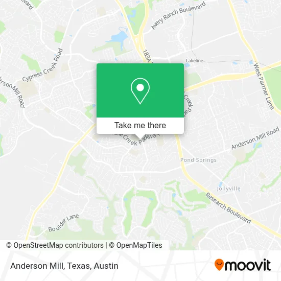 Anderson Mill, Texas map