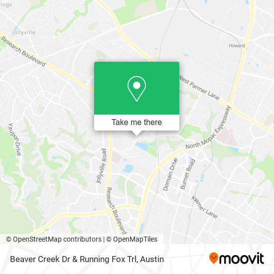 Beaver Creek Dr & Running Fox Trl map