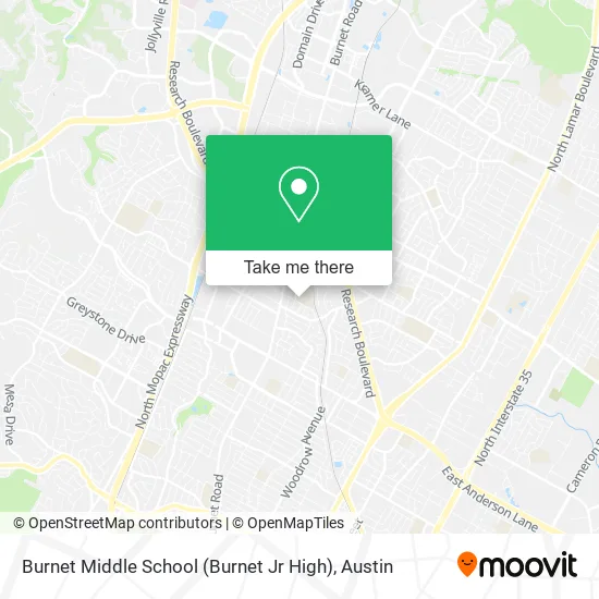 Mapa de Burnet Middle School (Burnet Jr High)