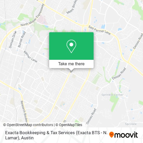 Exacta Bookkeeping & Tax Services (Exacta BTS - N. Lamar) map