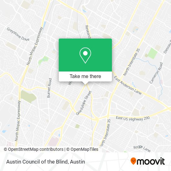 Austin Council of the Blind map