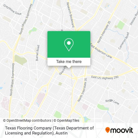Mapa de Texas Flooring Company (Texas Department of Licensing and Regulation)