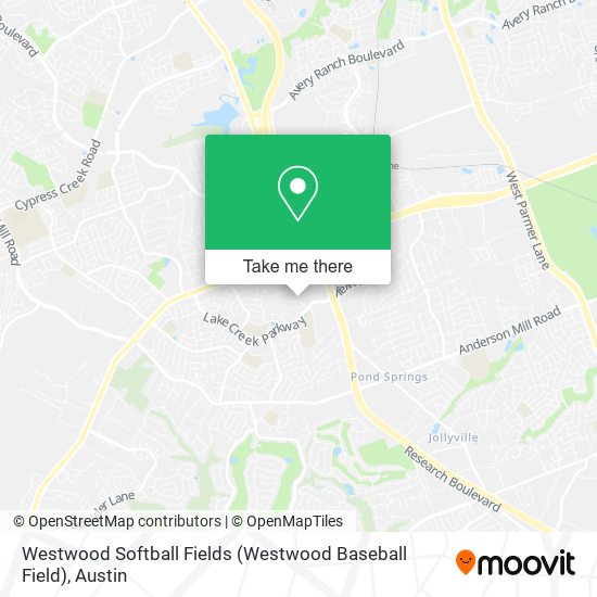 Mapa de Westwood Softball Fields (Westwood Baseball Field)