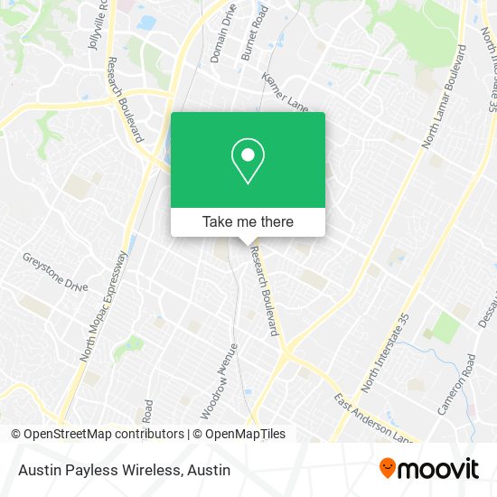 Mapa de Austin Payless Wireless