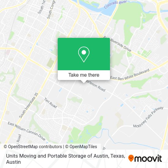 Units Moving and Portable Storage of Austin, Texas map