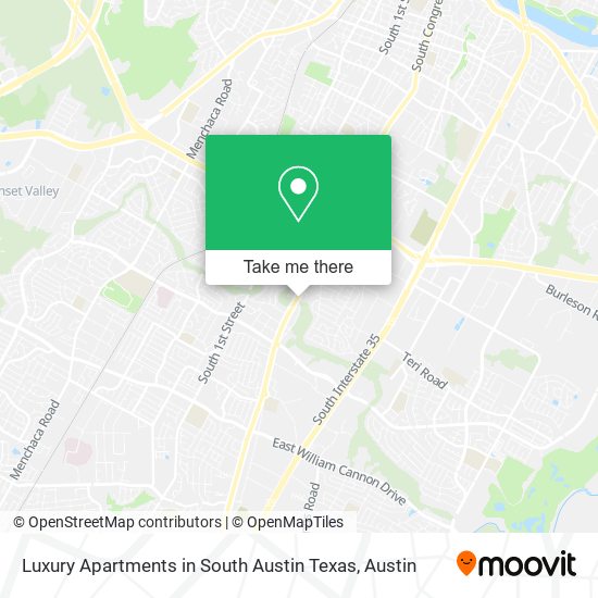 Mapa de Luxury Apartments in South Austin Texas