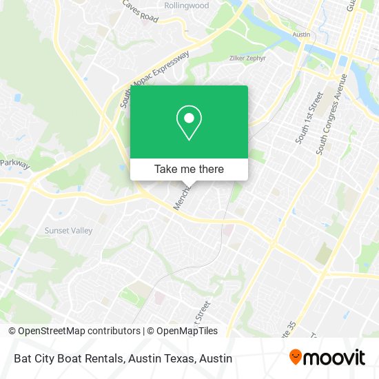 Bat City Boat Rentals, Austin Texas map