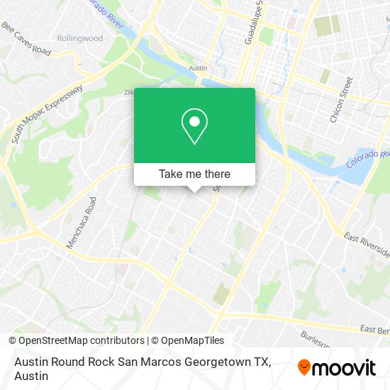 Mapa de Austin Round Rock San Marcos Georgetown TX