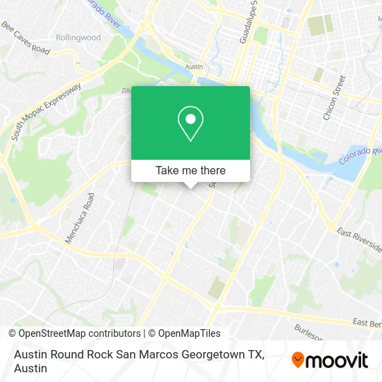 Austin Round Rock San Marcos Georgetown TX map