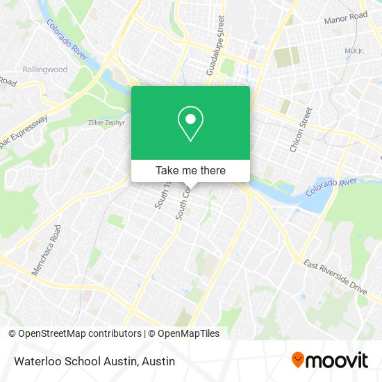 Waterloo School Austin map