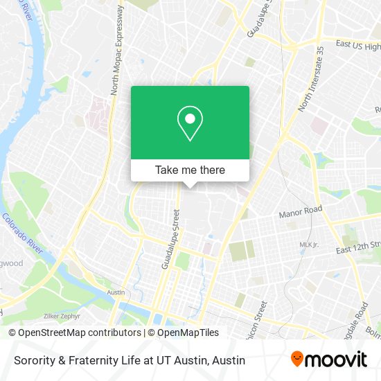 Mapa de Sorority & Fraternity Life at UT Austin