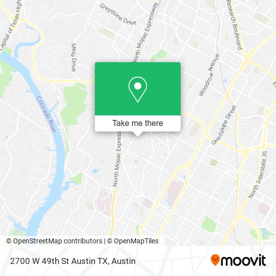 Mapa de 2700 W 49th St Austin TX