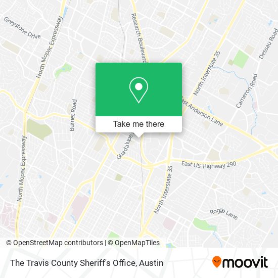 The Travis County Sheriff's Office map