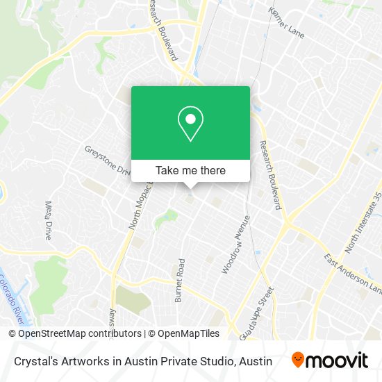 Crystal's Artworks in Austin Private Studio map