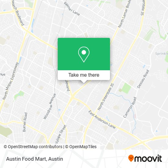 Austin Food Mart map