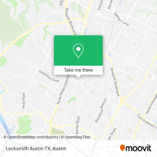 Mapa de Locksmith Austin TX