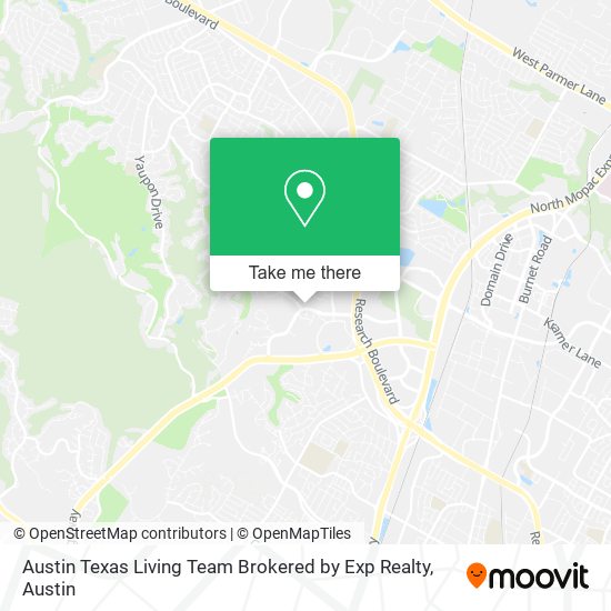 Mapa de Austin Texas Living Team Brokered by Exp Realty