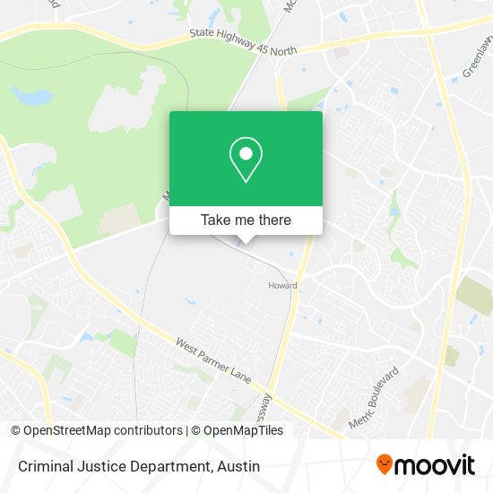 Criminal Justice Department map