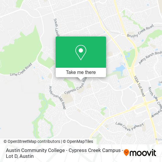 Mapa de Austin Community College - Cypress Creek Campus - Lot D