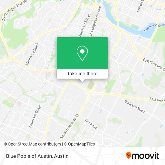 Blue Pools of Austin map