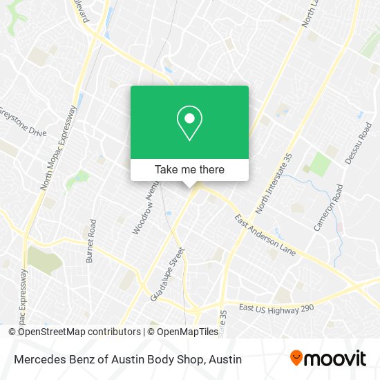 Mercedes Benz of Austin Body Shop map