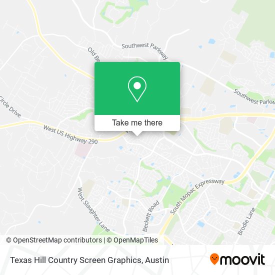 Mapa de Texas Hill Country Screen Graphics